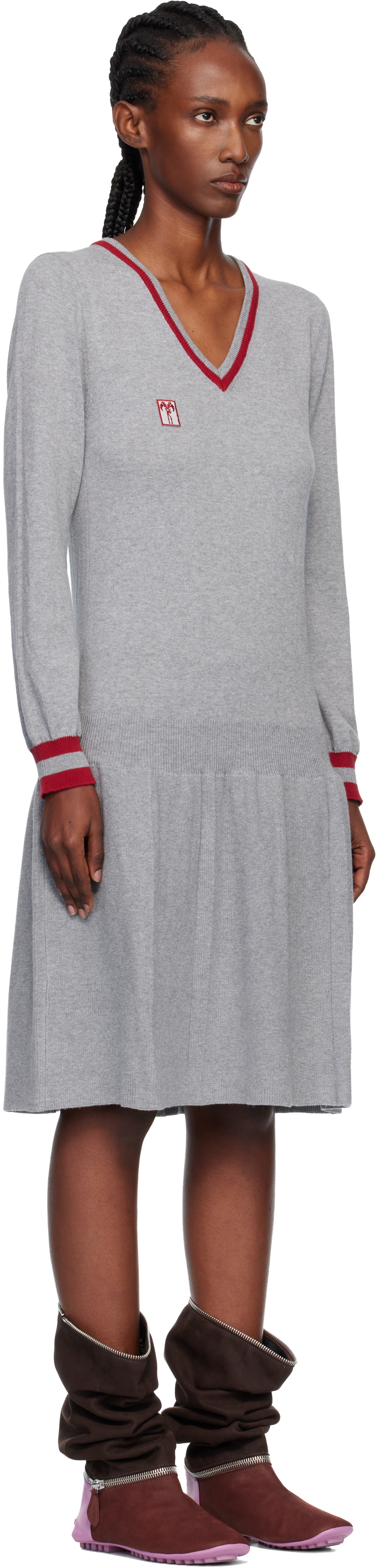 Kiko Kostadinov Gray Vivian Jumper Midi Dress