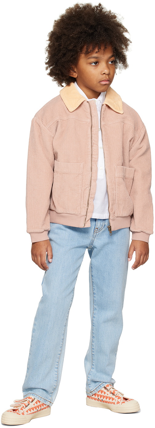 Repose AMS Kids Pink Spread Collar Bomber Jacket