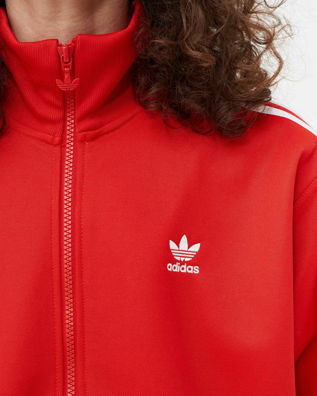 Adidas track jacket women's on sale red