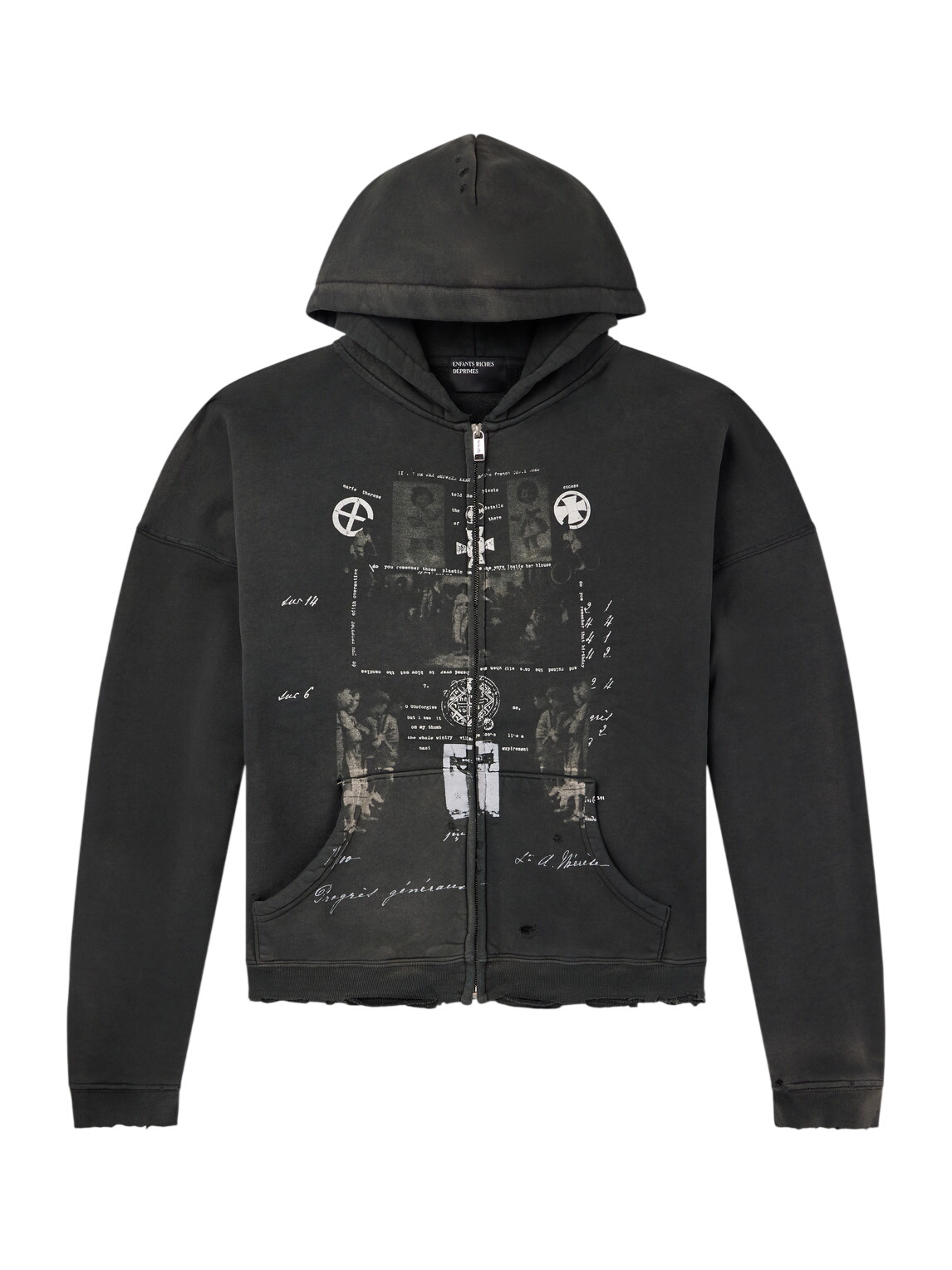 トップス Haider Ackermann Hoodie Haider Ackermann Brown Embroidered Zipped Hoodie Haider Ackermann