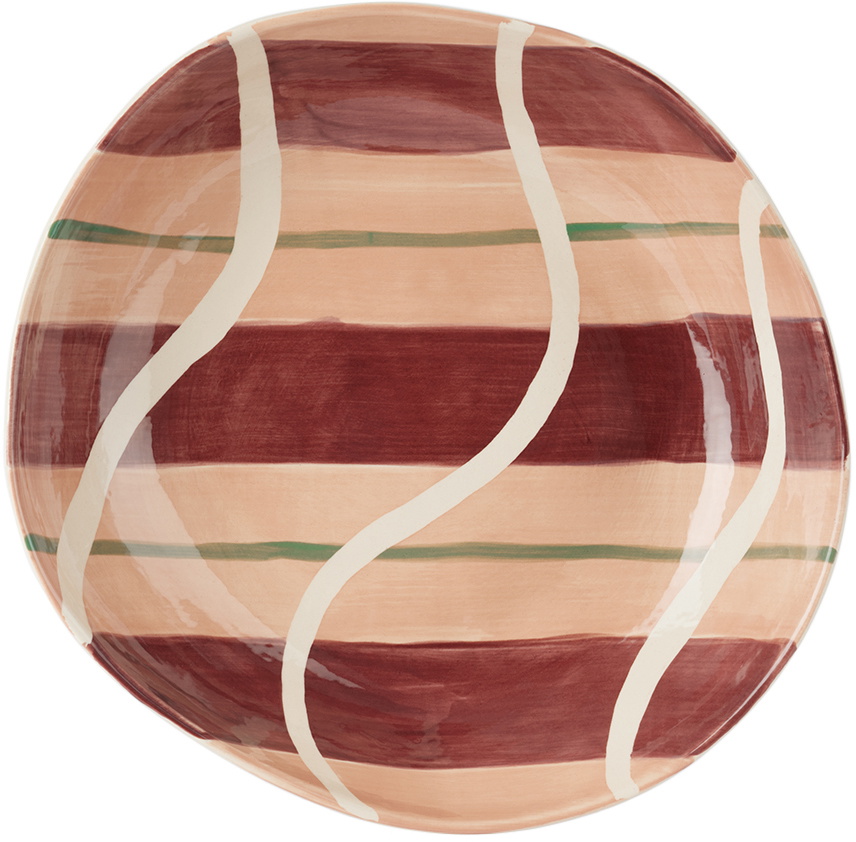 The Conran Shop Burgundy & Pink Cross Hatch Serving Bowl