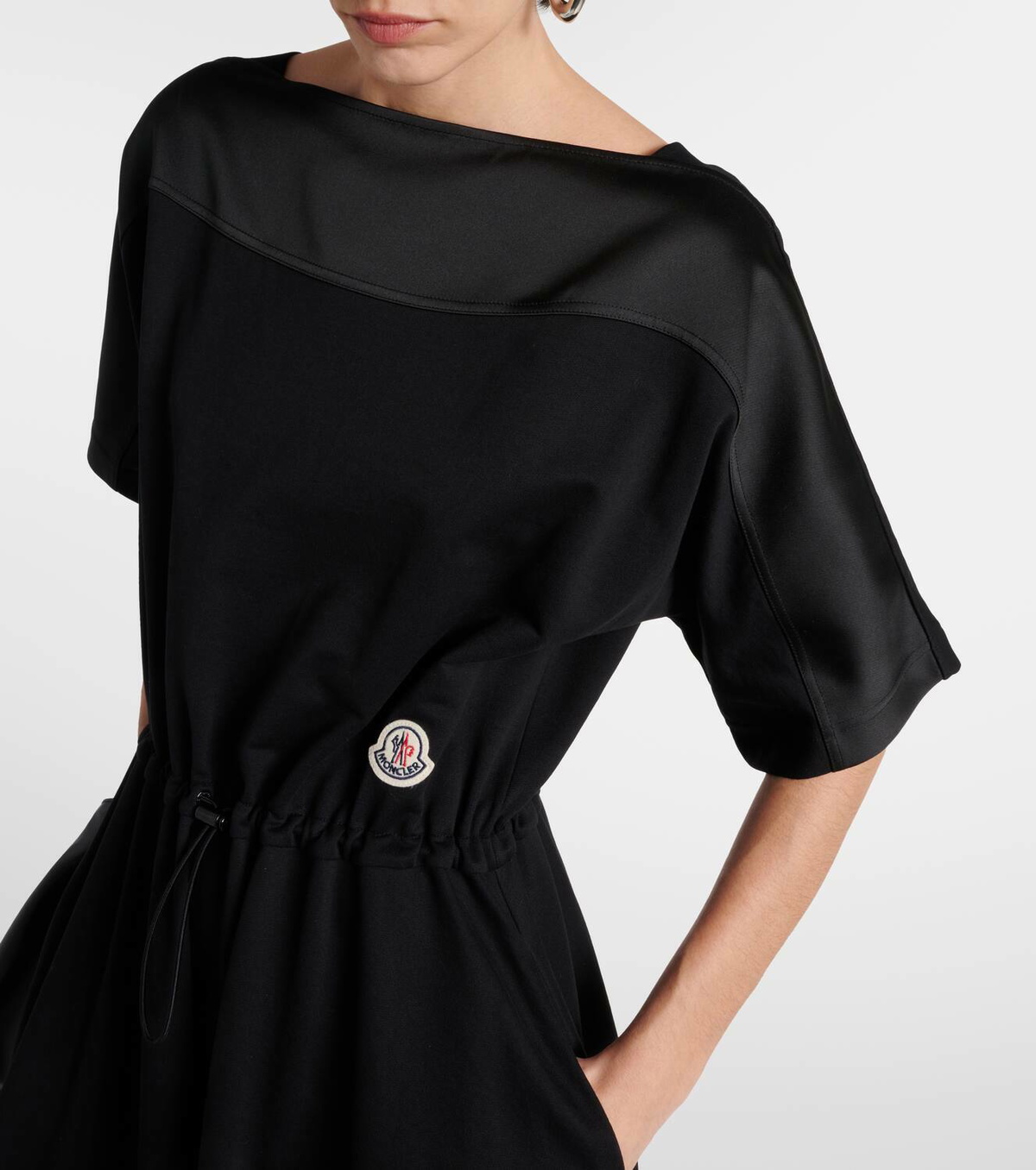 モンクレール Moncler Cotton Midi Dress Cotton midi dress in black - Moncler | Mytheresa
