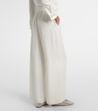 Oscar de la Renta Mid-rise silk straight pants