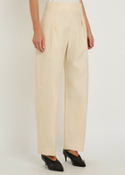 Khaite Somera Wool and Silk-blend Trousers Ivory