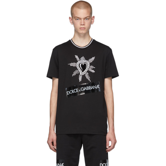 Photo: Dolce and Gabbana Black Heart Logo T-Shirt