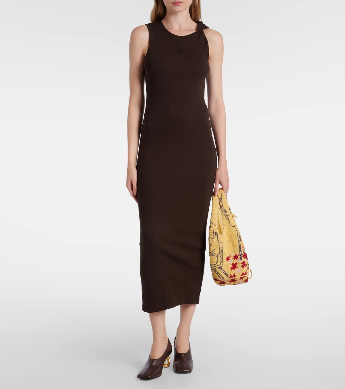 JW Anderson Embroidered cotton maxi dress