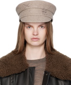 Ruslan Baginskiy Beige Logo-Embellished Baker Boy Cap