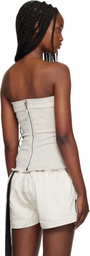 Rick Owens DRKSHDW Off-White Temple Bustier Denim Top
