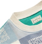 KAPITAL - Oversized Patchwork Bandana-Print Cotton-Jersey and Quilted Satin Sweatshirt - Blue