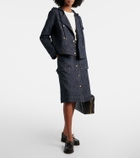 Moncler Belted denim midi skirt