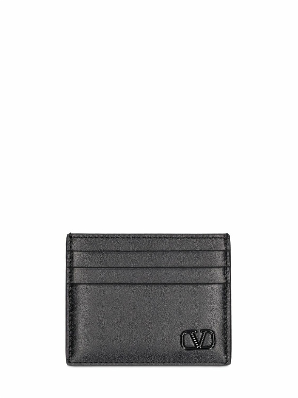 Photo: VALENTINO GARAVANI - Mini V Logo Leather Card Holder