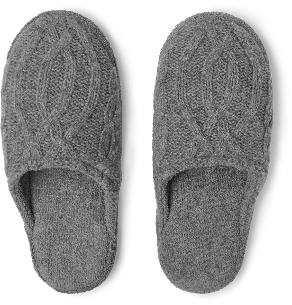 Grey cable best sale knit slippers