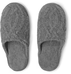 Soho Home - Harrison Cable-Knit Wool-Blend Slippers - Gray