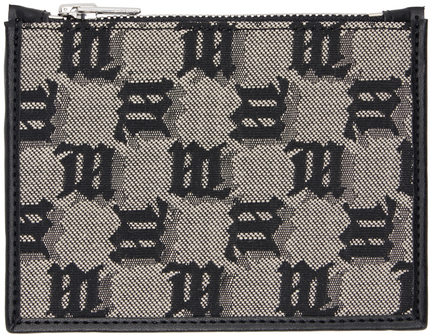 MISBHV Black Jacquard Monogram Card Holder