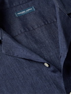 Frescobol Carioca - Angelo Camp-Collar Linen Shirt - Blue