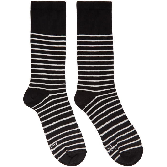 Photo: Saturdays NYC Black and Ivory Lightweight Socks