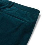 Paul Smith - Aubergine Slim-Fit Cotton and Cashmere-Blend Corduroy Suit Trousers - Blue