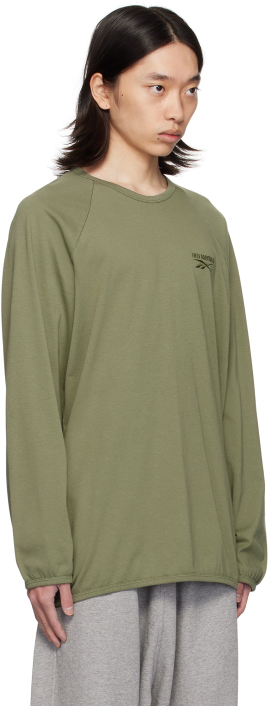 Hed Mayner Green Reebok Edition Long Sleeve T-Shirt