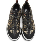 Burberry Black and Beige Union Leopard Sneakers