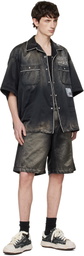 Maison MIHARA YASUHIRO Black 'Blakey' OG Sole Ripped Overdye Canvas Sneakers