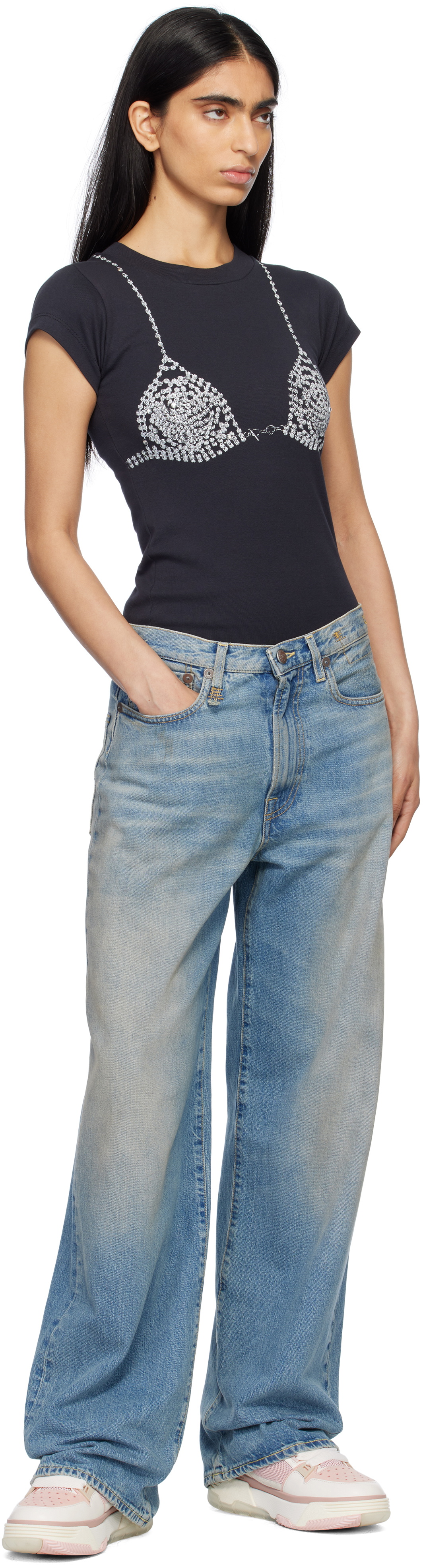 AMIRI Pink & White MA-1 Sneakers Amiri