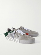 Off-White - Suede-Trimmed Canvas Sneakers - Gray