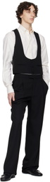 Valentino Black Wool Grain de Poudre Slim Fit Vest