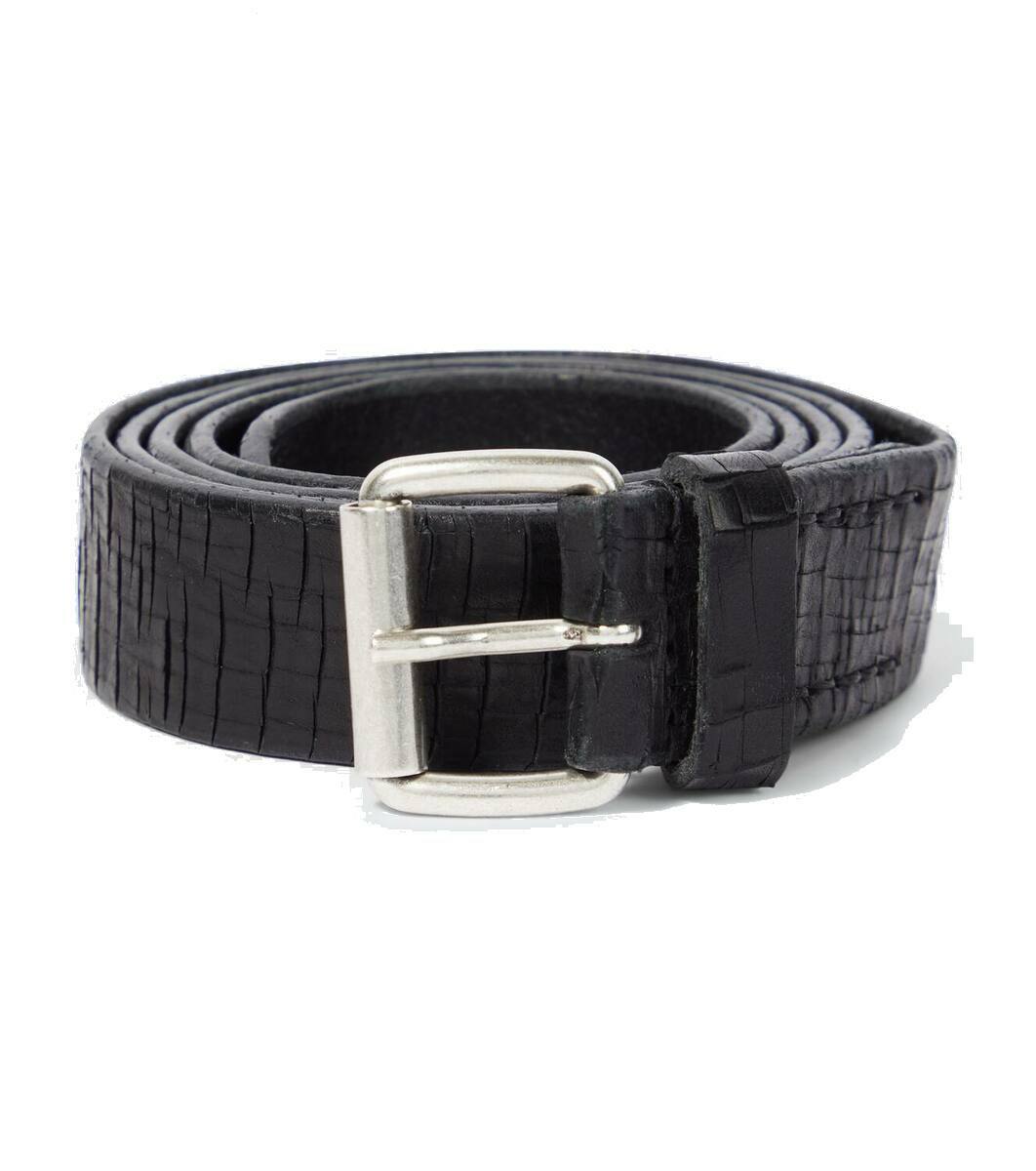 小物 Our Legacy 3CM BELT Laser Crack Leather Our Legacy - 3 cm Belt Laser Crack Black Leather.