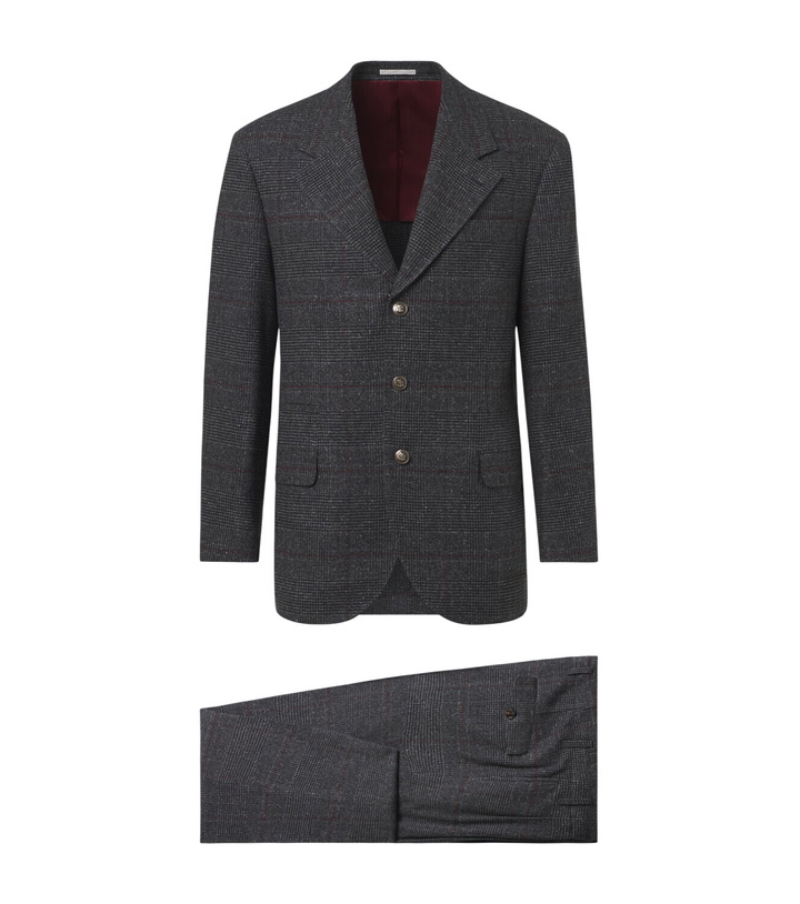 Photo: Brunello Cucinelli Checked silk, wool, and cashmere suit