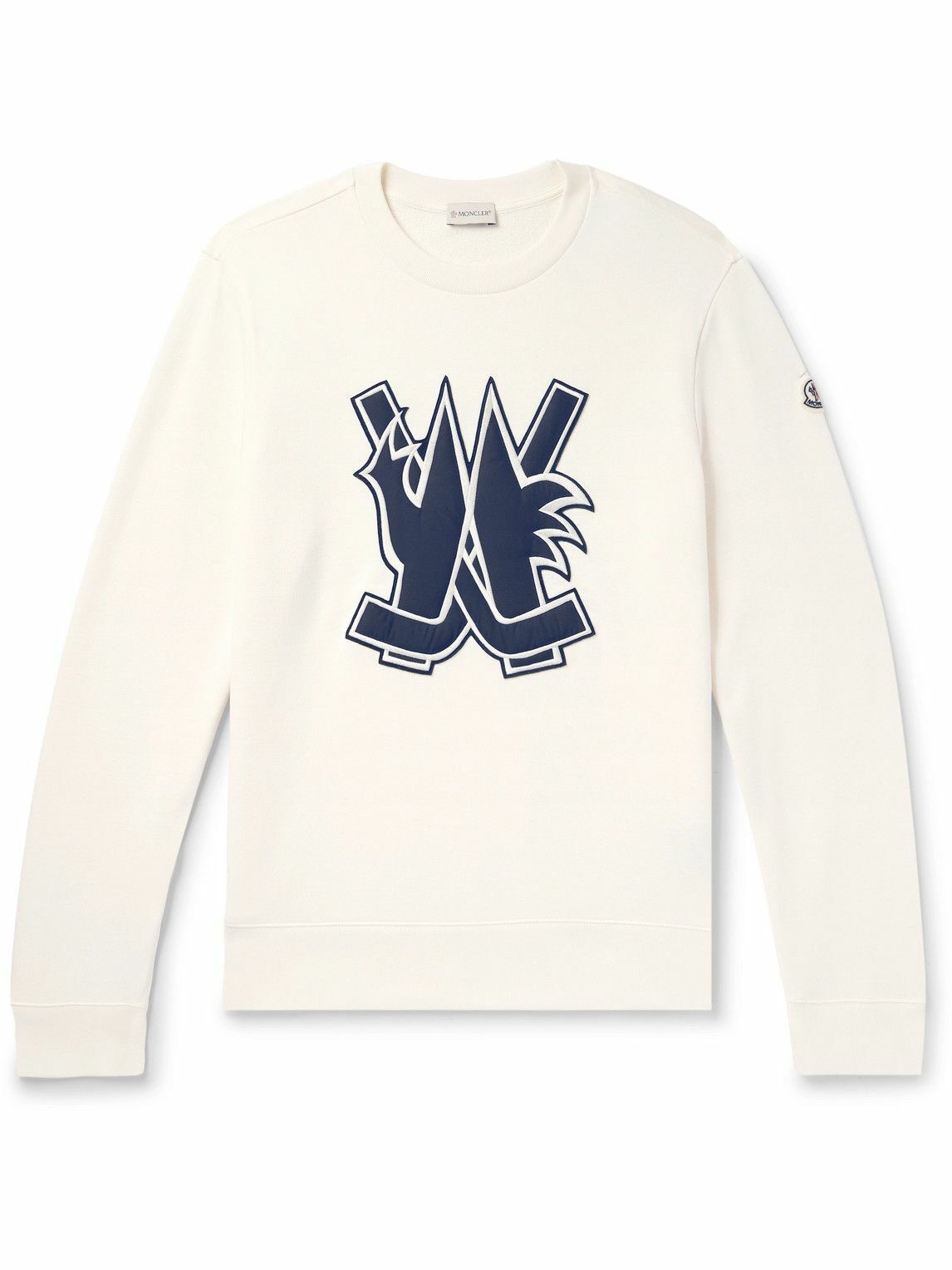 Moncler - Logo-Appliquéd Cotton-Jersey Sweatshirt - White Moncler