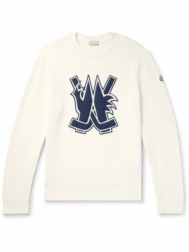 Photo: Moncler - Logo-Appliquéd Cotton-Jersey Sweatshirt - White