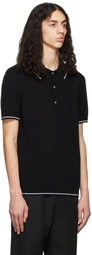 Balmain Black Knit Polo