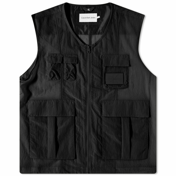 Photo: Calvin Klein Men's Mesh Ripstop Utility Vest in Ck Black