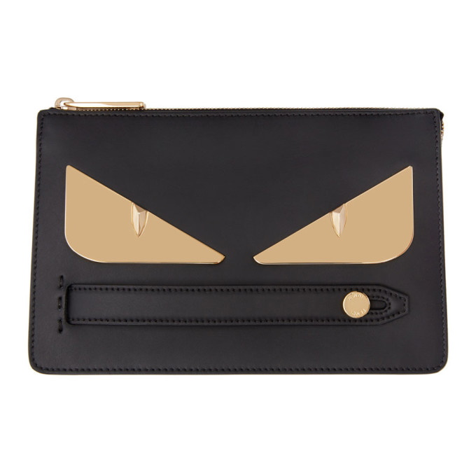 Photo: Fendi Black and Gold Small Bag Bugs Pouch