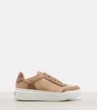 Max Mara Maxisuede leather-trimmed sneakers