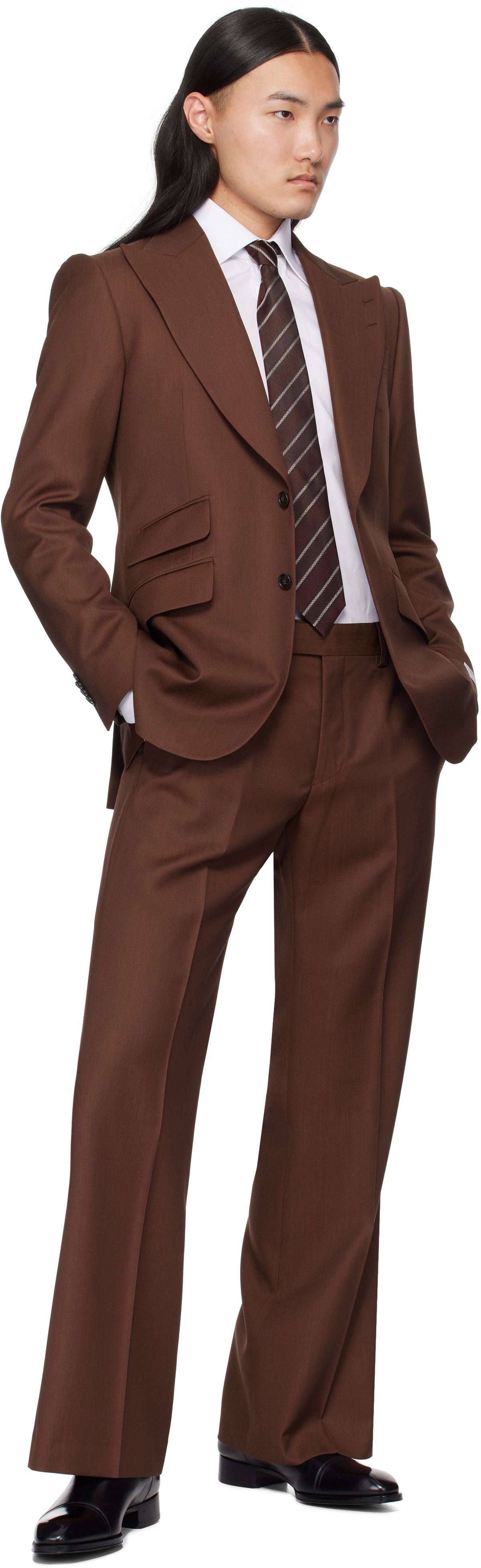Tiger of Sweden Burgundy & Brown Lineman Tie
