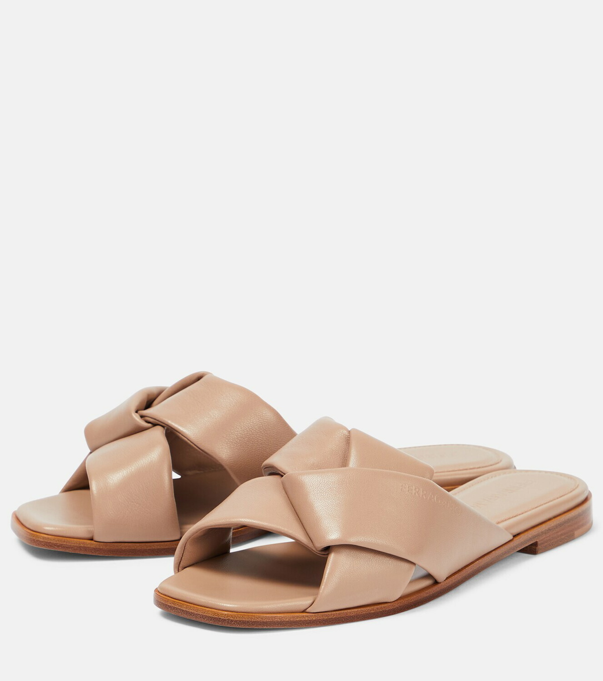 Ferragamo - Origami knot leather slides Salvatore Ferragamo