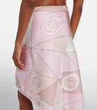 Pucci Occhi silk twill midi skirt