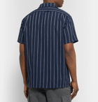 Alex Mill - Camp-Collar Striped Cotton and Linen-Blend Shirt - Navy