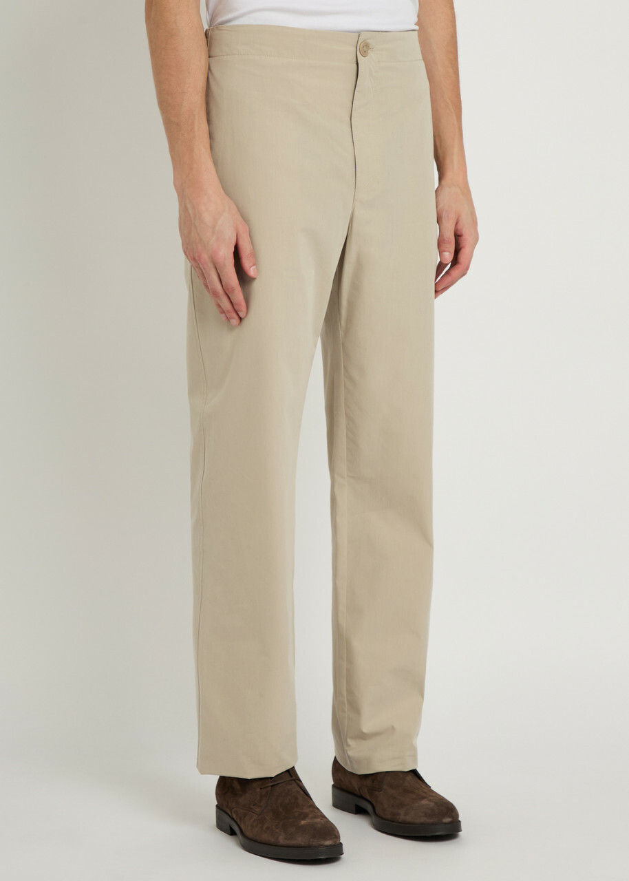 Tods Straight-leg Cotton-blend Trousers Beige