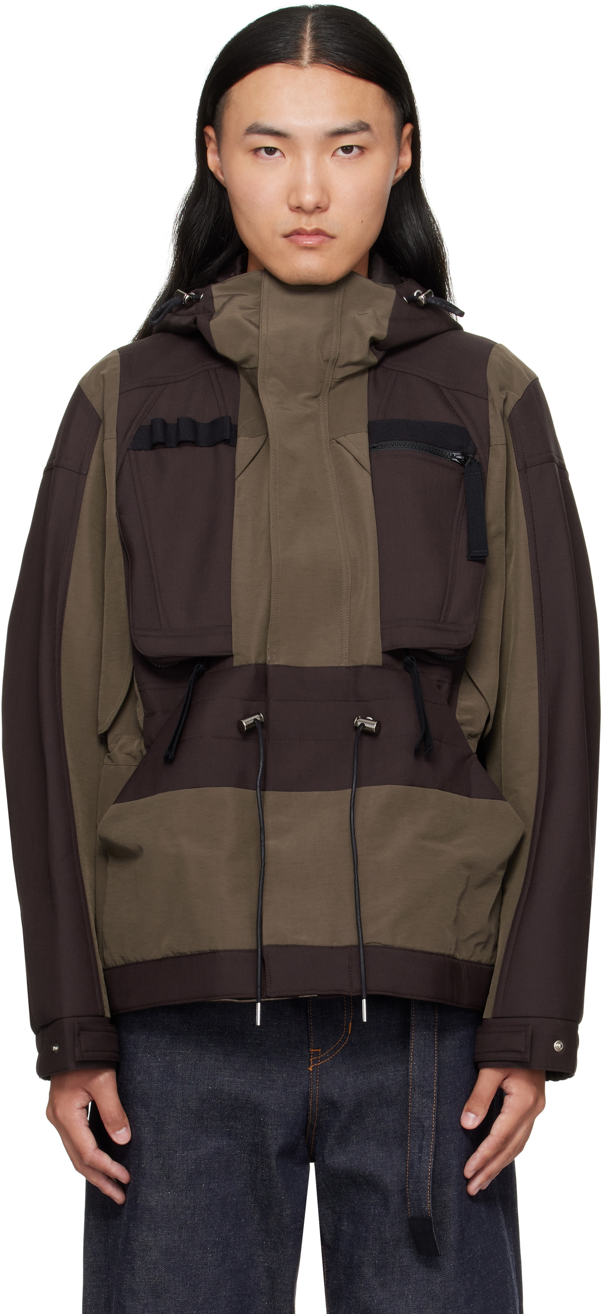 ジャケット・アウター sacai Suiting Bonding Mix Jacket 1 sacai Black Suiting Bonding & Grosgrain Jacket Sacai
