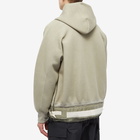 Sacai Men's Nylon Twill & Sponge Sweat Hoody in Khaki/Beige