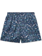Sunspel - Liberty London Floral-Print Cotton Boxer Shorts - Blue