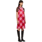Ovelia Transtoto Pink Check Silk Dress