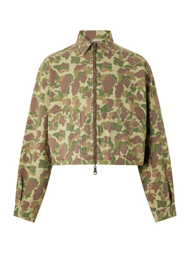 Photo: KAPITAL - Drizzler Reversible Herringbone Camouflage-Print Cotton Blouson Jacket - Green