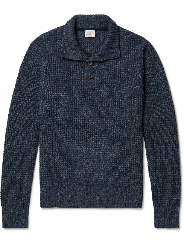 Photo: Faherty - Wool and Cashmere-Blend Henley Sweater - Blue