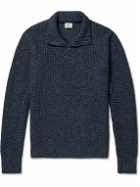 Faherty - Wool and Cashmere-Blend Henley Sweater - Blue
