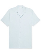 SUNSPEL - Camp-Collar Cotton-Mesh Shirt - Blue
