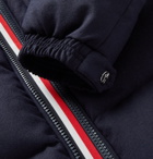Moncler - Brazeau Shell-Trimmed Quilted Virgin Wool Hooded Down Jacket - Blue