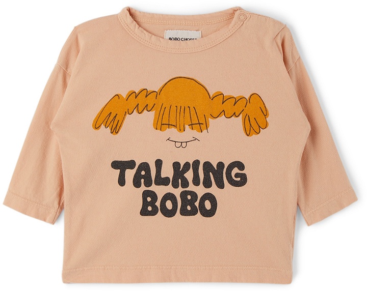 Photo: Bobo Choses Baby Pink 'Talking Bobo' Long Sleeve T-Shirt